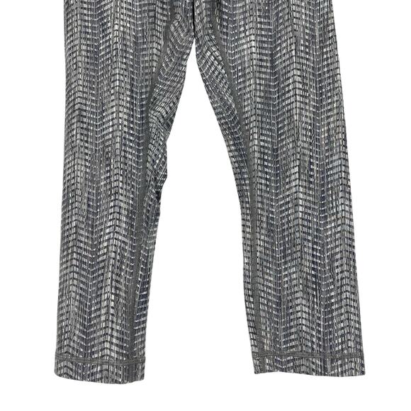 Lululemon Wunder Under HR 21" Luon Arrow Jacquard Battleship Silver Spoon Size 6 - Picture 4 of 9